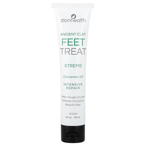 Zion Health, Oude klei, FeetTreat Xtreme, kaneelolie, 4 fl oz (120 ml)