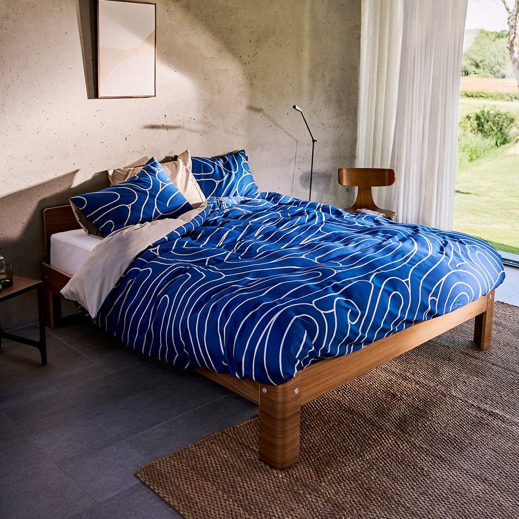 Auping Meandering Blue Dekbedovertrek - 200 x 220 cm - 100% duurzaam katoen