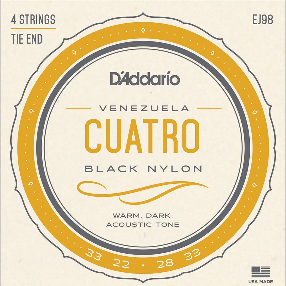 D'Addario EJ98 Black Nylon Venezulean Cuatro Snaren (33-33)
