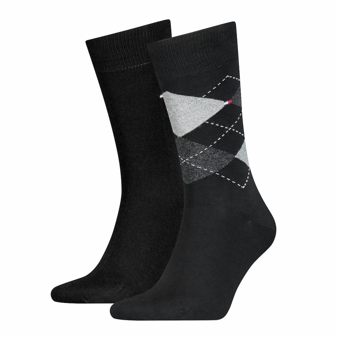 Herensokken met ruit en uni - Black - 39-42