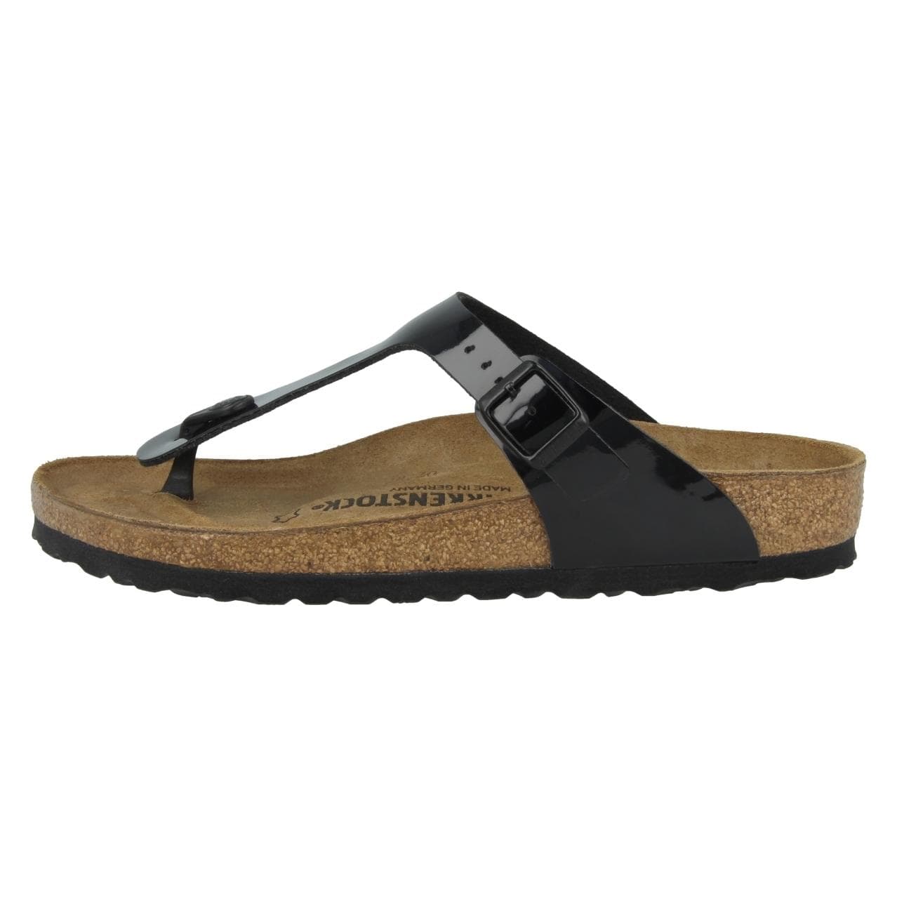 Birkenstock, Vrouwen, Sandalen, Gizeh Birko-Flor Lak Smal, Zwart, (35)