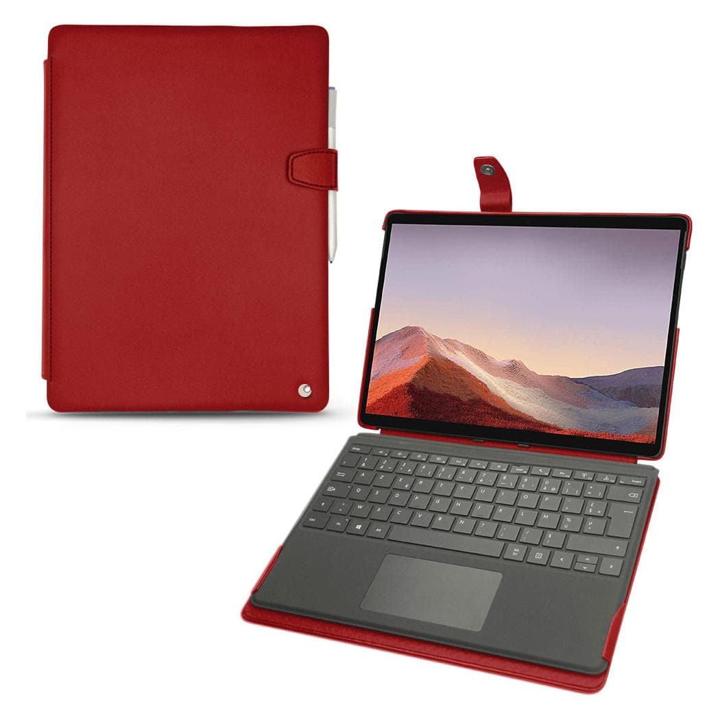 Noreve Lederen omslag (Microsoft Surface Pro X), Tablethoes, Rood