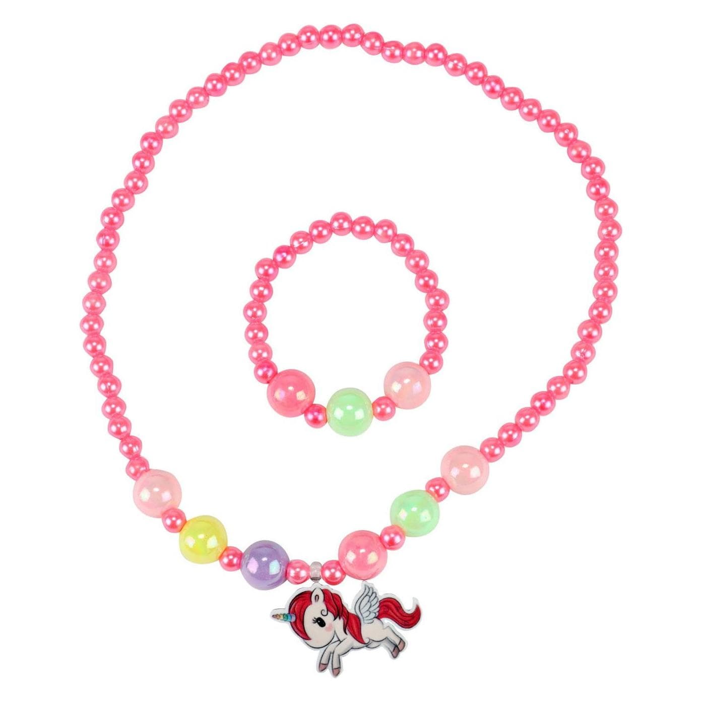 Dream Horse, Sieraden sets, Droompaard Ketting en Armband Eenhoorn, Veelkleurig, (Plastic)