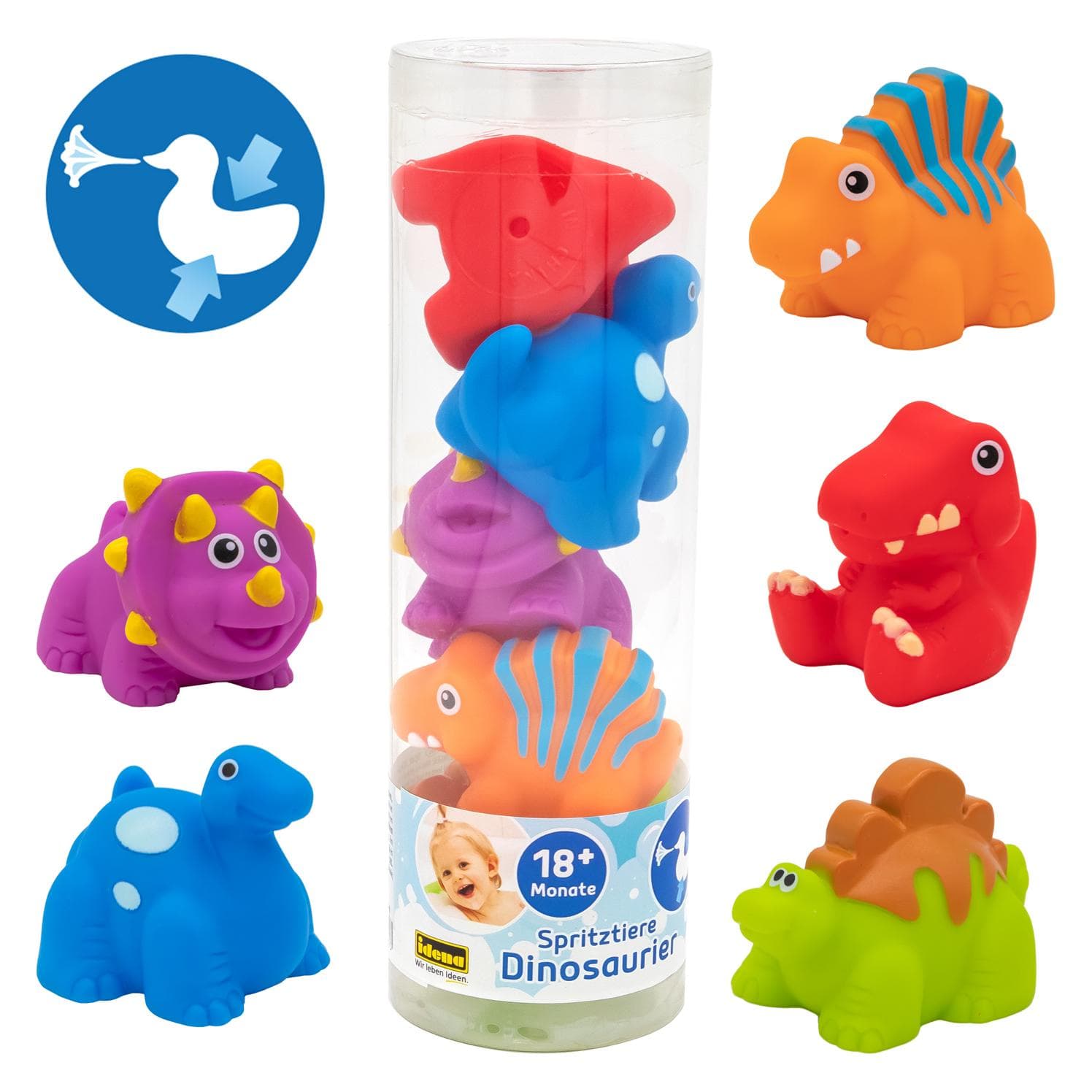 Idena Spuitdierenset Dinosaurus 5 stuks