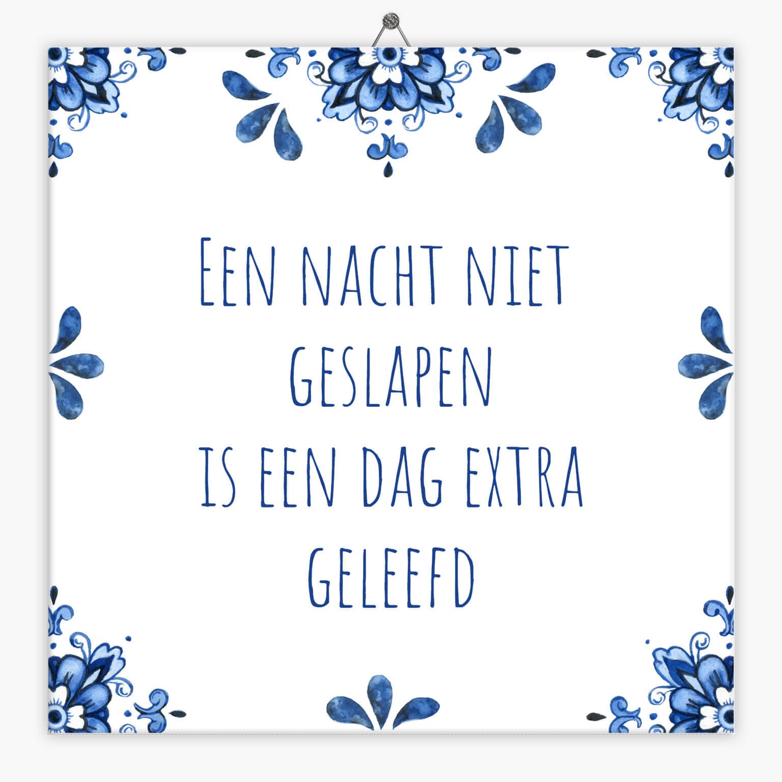 Geboorte tegeltje een nacht niet geslapen