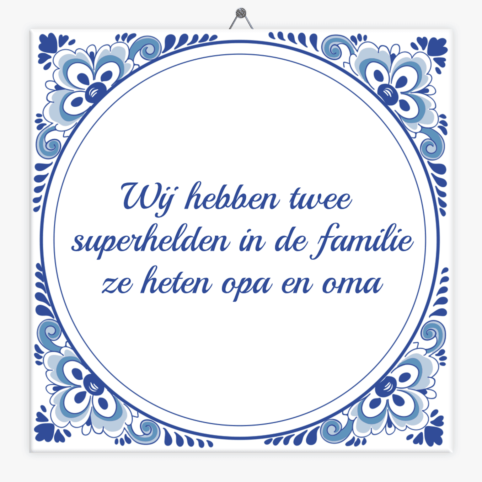 Tegeltje opa en oma superhelden