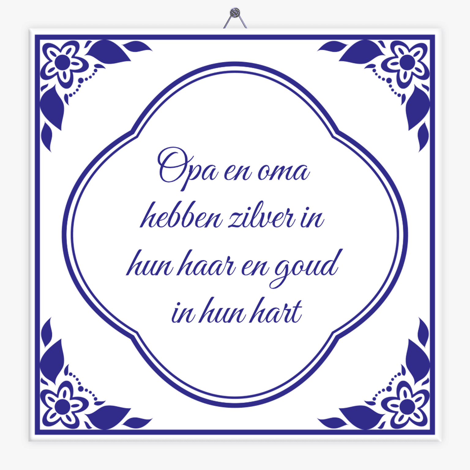 Tegeltje opa en oma zilver