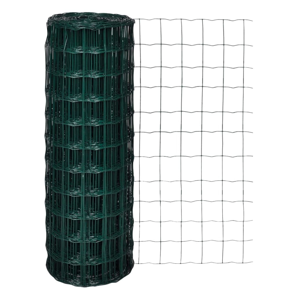 VidaXL Euro hek 25x1,7 m staal groen