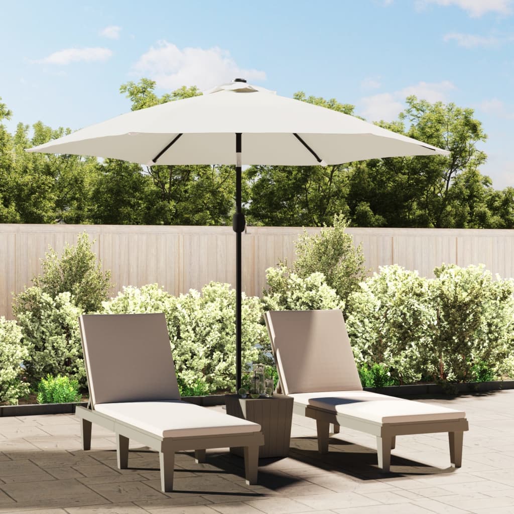 VidaXL Zweefparasol met led 3 m zandwit