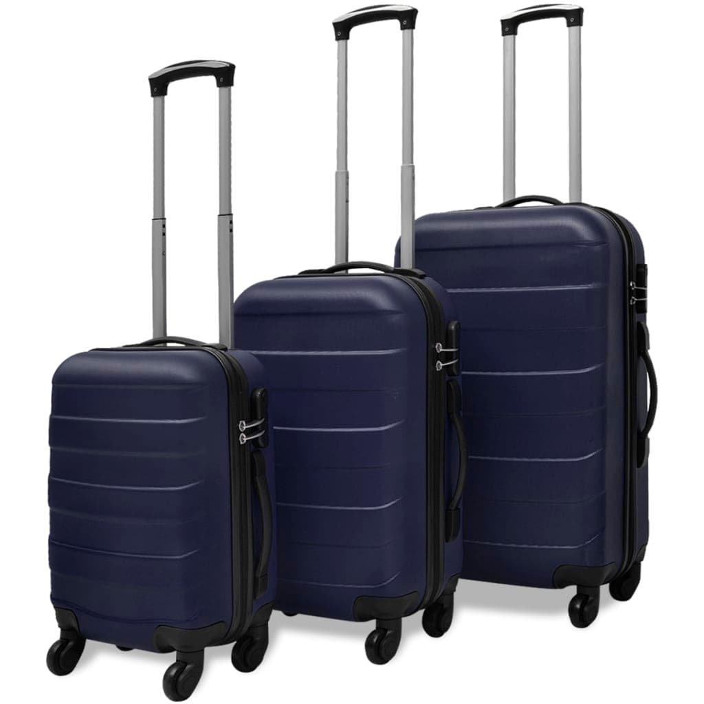 VidaXL 3-delige kofferset hard 45,5/55/66 cm blauw