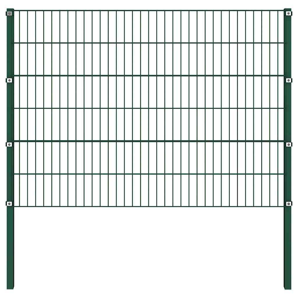 VidaXL Schuttingpaneel met palen ijzer 176,5x120 cm groen