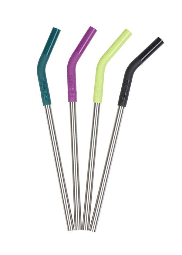 Straw 4 Pack 8Mm Rietje Drinken Accessoire Multi Color/Steel
