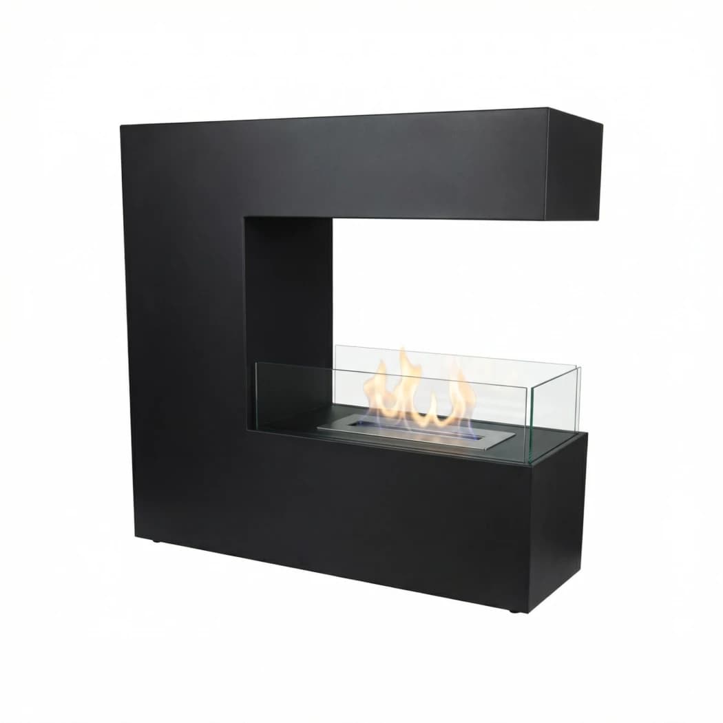 Topeka - Vrijstaande bio-ethanol roomdivider - zwart | Bioethanolhaard-shop.nl