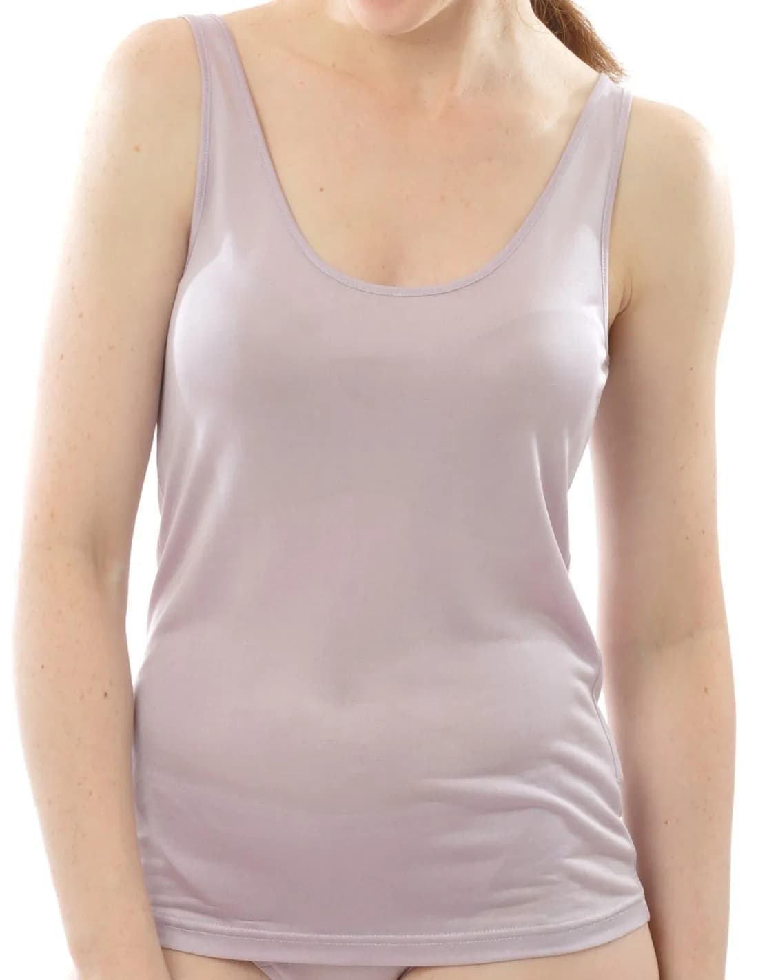 Zijden Dames Hemd Alkena Kleur Lilac Maat Small