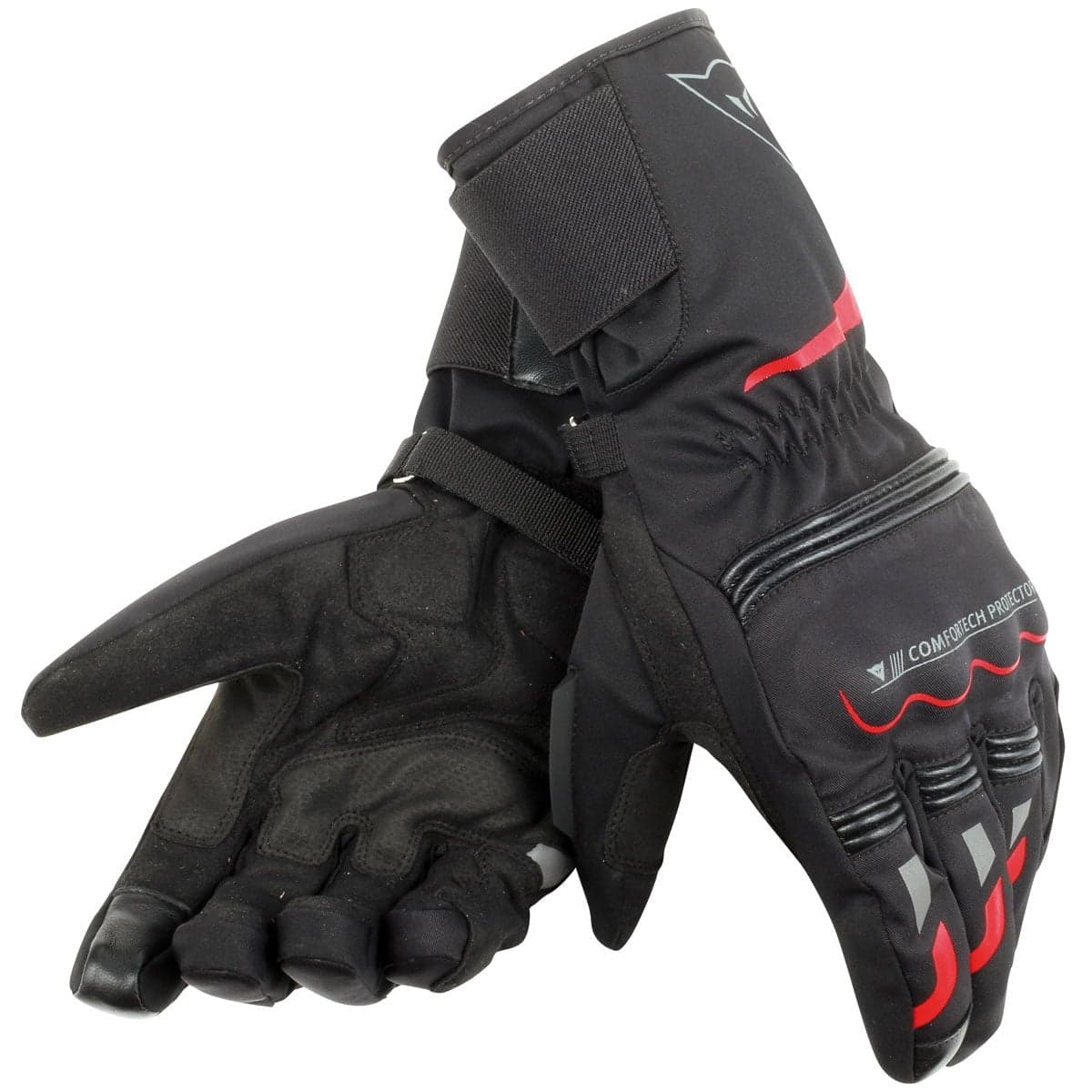 Dainese Tempest Unisex D-Dry Long Handschoenen Zwart Rood Maat XXXS