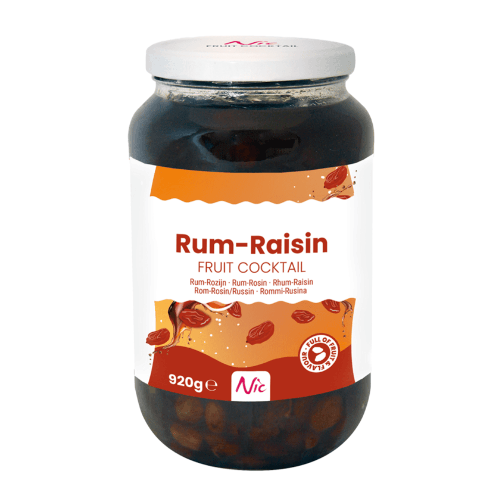 Nic rum rozijnen fruitcocktail pot (920 gr)