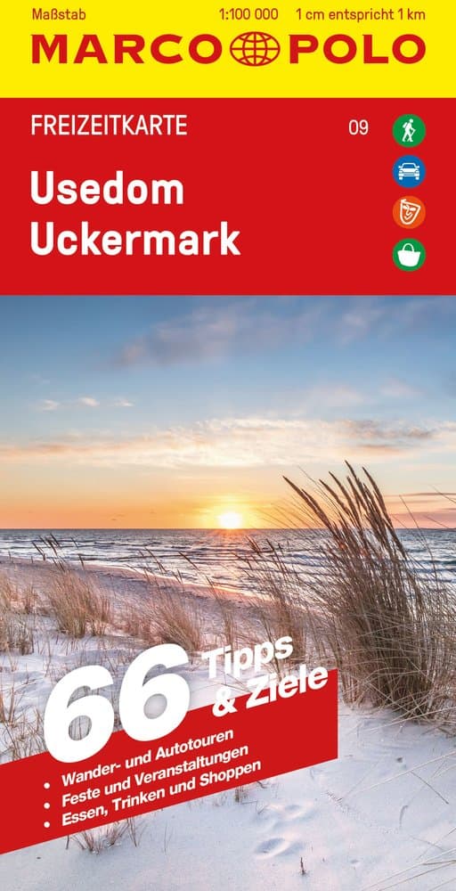 Wegenkaart - landkaart 09 Marco Polo Freizeitkarte Usedom, Uckermark |