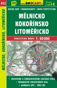 Wandelkaart 412 Mělnicko, Kokořín, Litomericko - Melnik, Kokorin / Kok