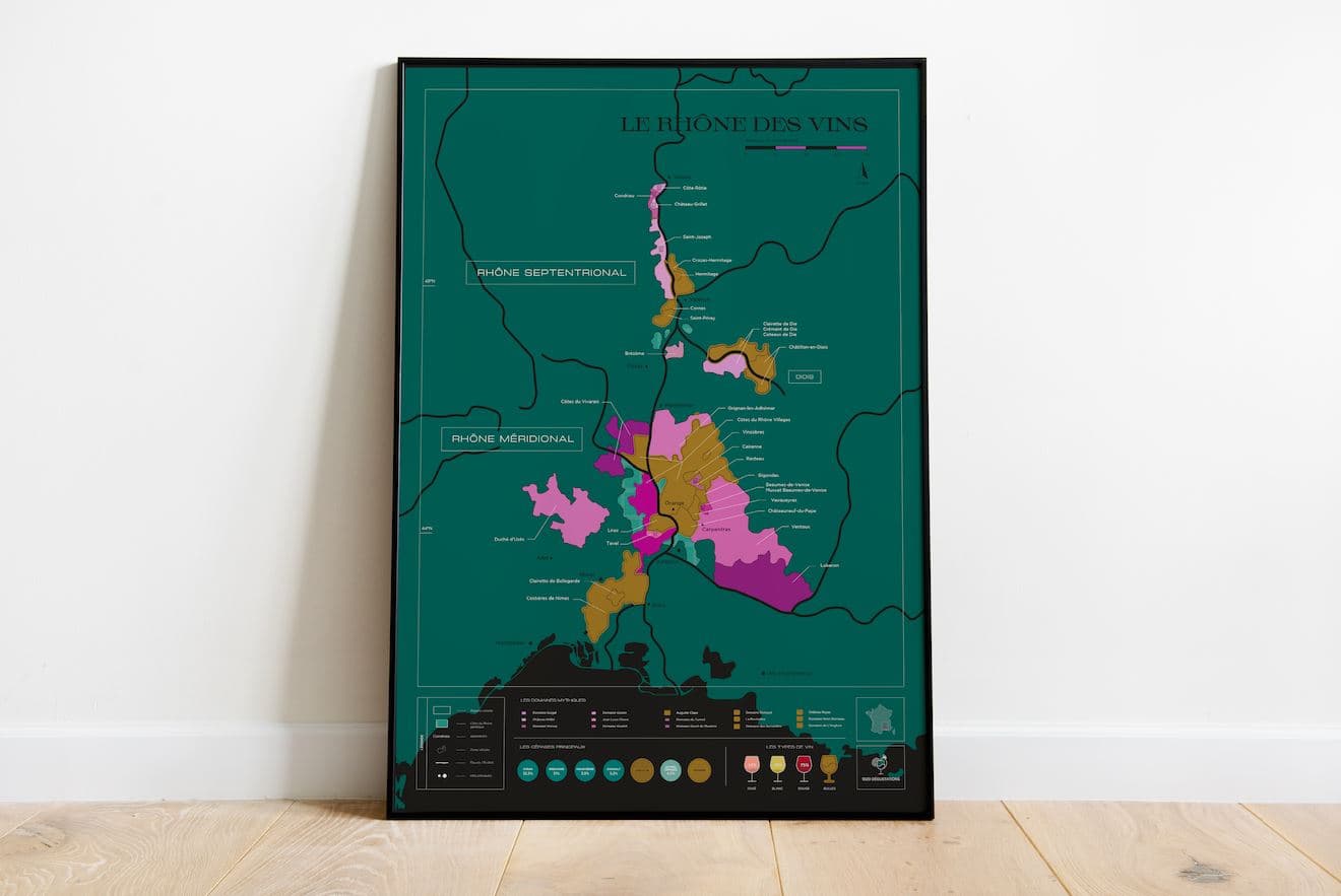 Scratch Map Rhône - Carte du vin | Wijnkaart | 50 x 70 cm | 1020 Dégus