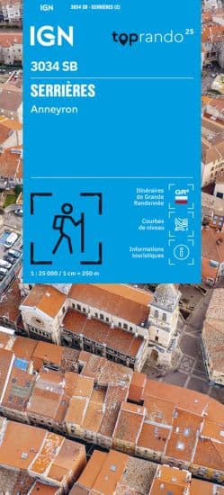 Wandelkaart 3034 SB - Serie Bleue Serrières / Anneyron | IGN - Institu