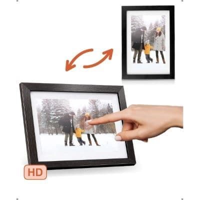Pora&Co Digital Photo Frame 8 inch Black Wood
