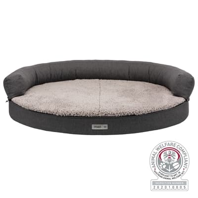 TRIXIE VITAL SOFA BENDSON ORTHOPEDISCH OVAAL DONKERGRIJS / LICHTGRIJS 75X60X24 CM