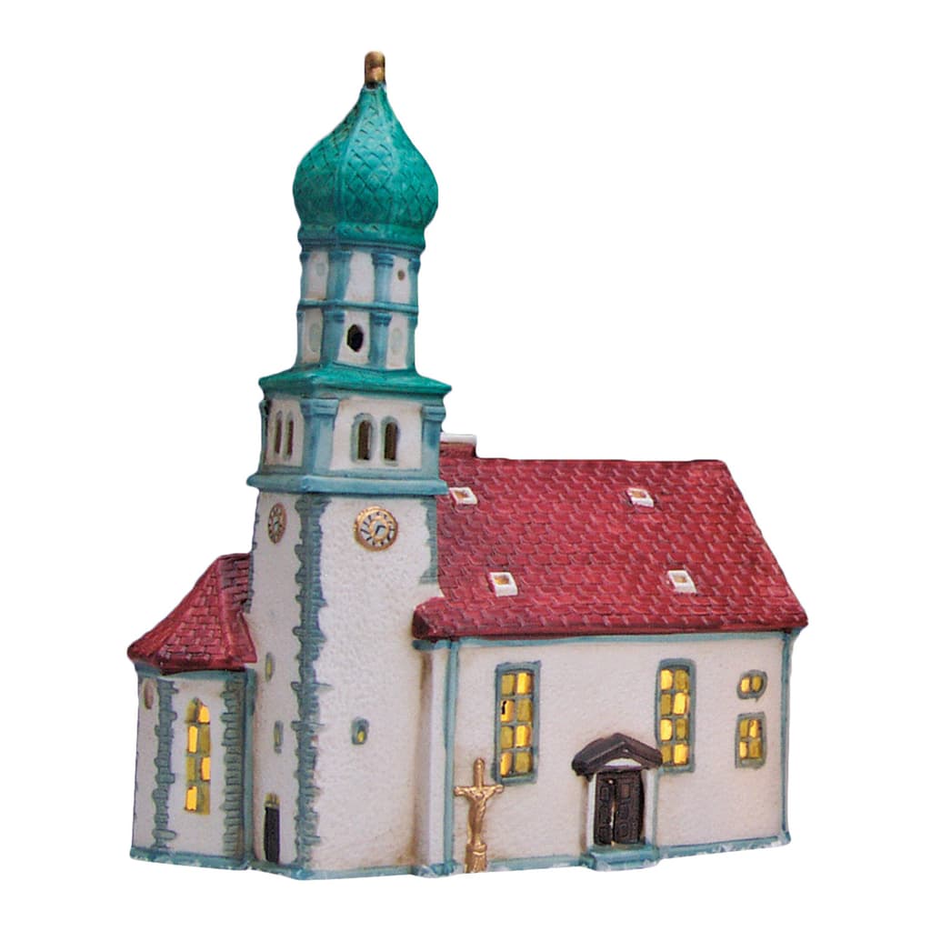 Wurm Lichthaus Kirche Wasserburg/Bodensee van porselein, veelkleurig (B/H/D) 19x24x12cm