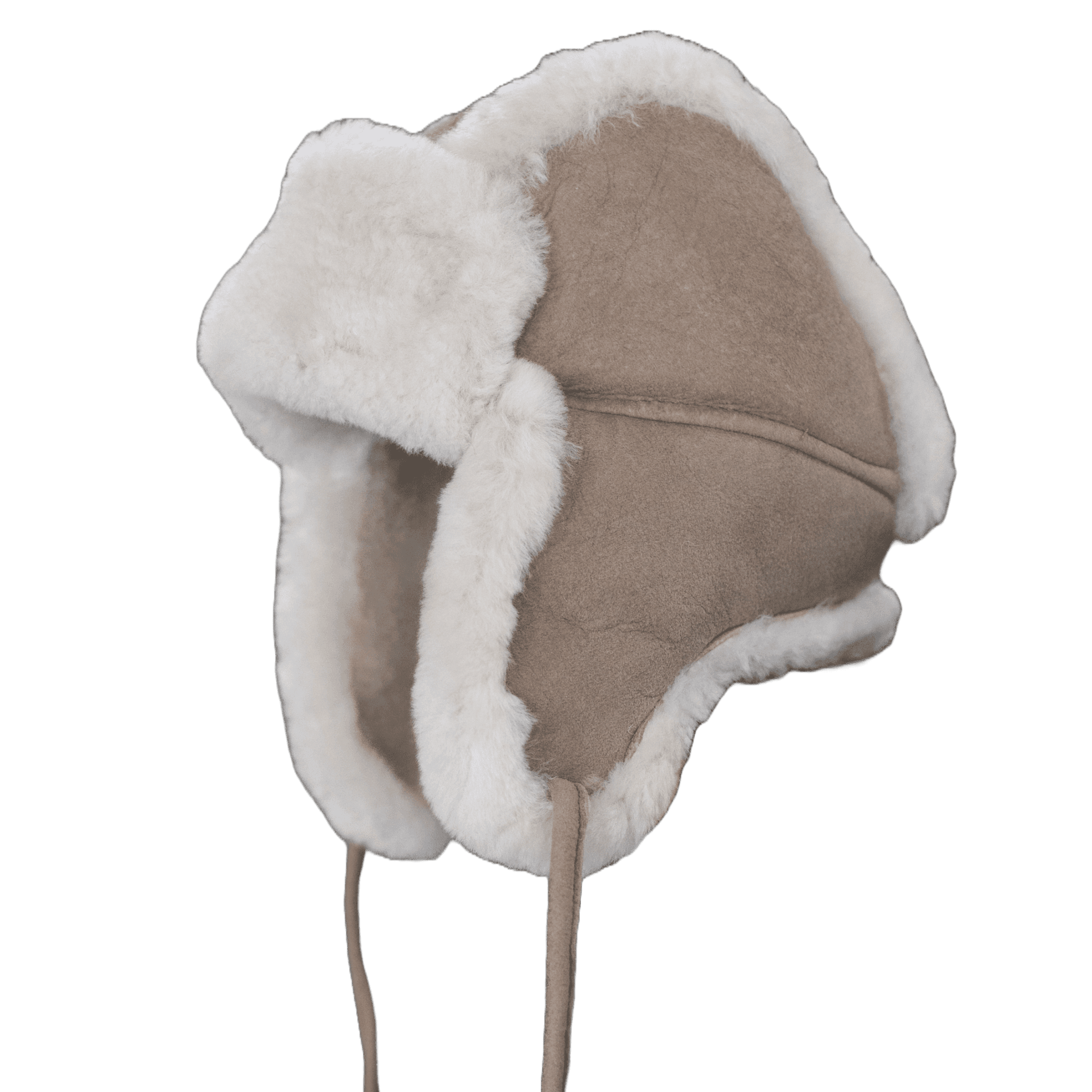 Schapenvacht baby & kinder muts - Taupe