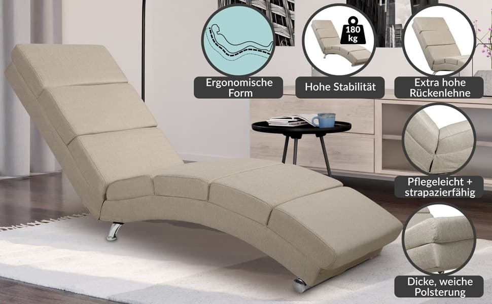 Lounger London Zand Geweven Stof