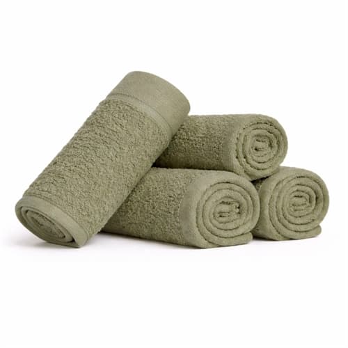 Cotton washcloths - 100% cotton - Washcloths 30x30 cm - 4-pack - Poppy - Light green