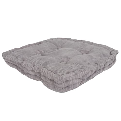 Futon cushion - 40x40x7 cm - Soft futon cushion made of velvet fabric - Grey