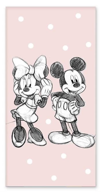 Polka Dot Mickey and Minnie Mouse Towel - 70x140 cm - 100% Cotton - Soft Bath Towel with the Cute Mice