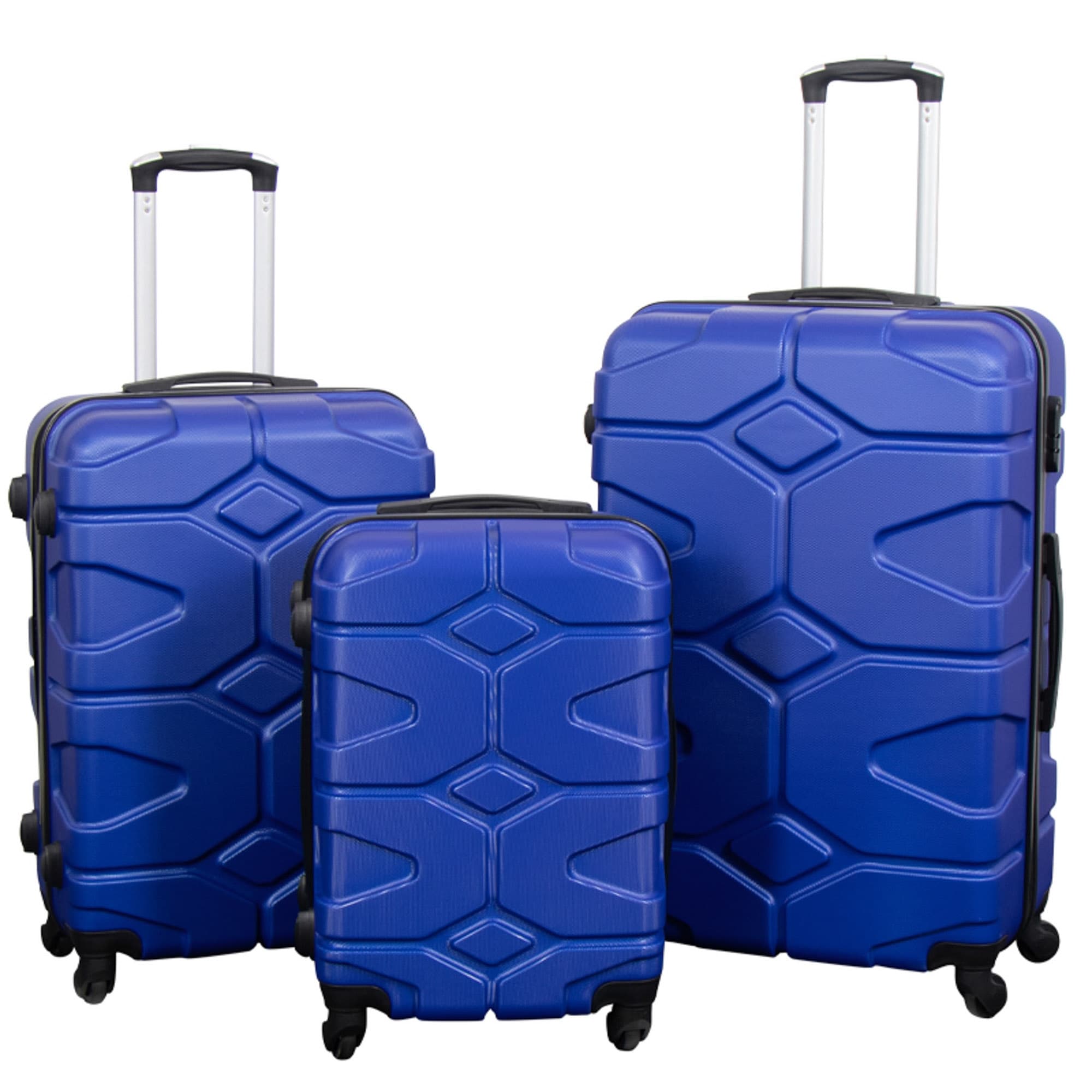 Kofferset - 3 stuks - Hardcase reiskoffers - Militaire Blauw - Lichtgewicht koffers
