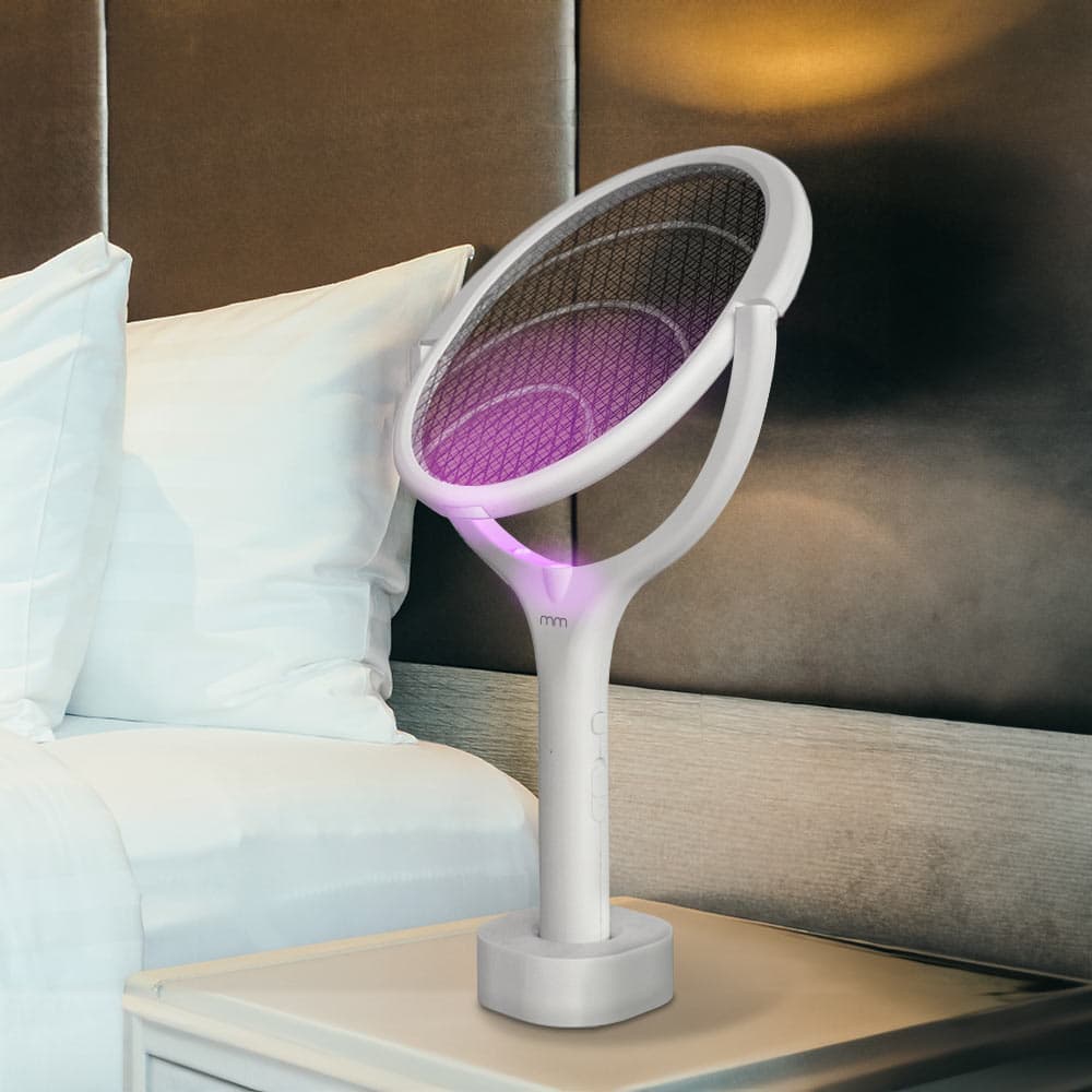 Elektrische Vliegenmepper 3-in-1 - Muggenlamp & Oplaadbare Basis