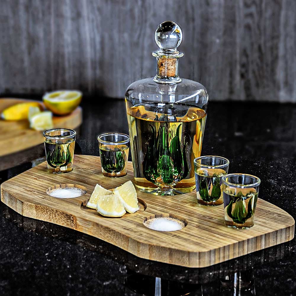 Tequila Decanter Set - 4 Shotglazen - 840 ml - Karaf