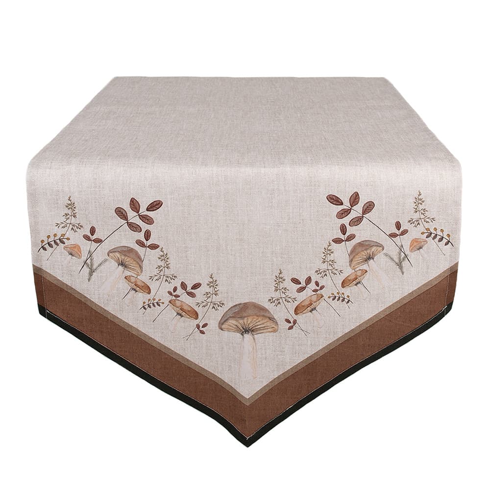 Tovaglia 50x160 cm Beige Cotone Funghi