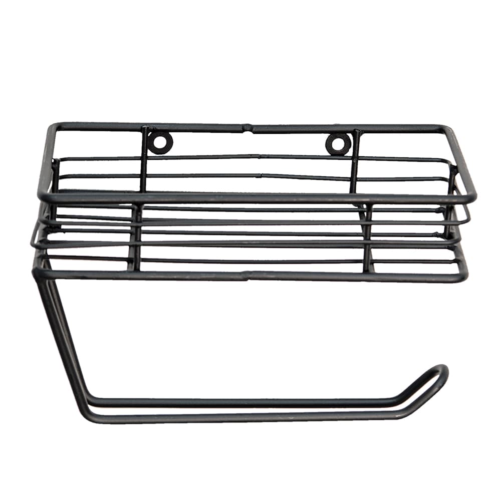 WC Rol Houder 20x12x12 cm Zwart IJzer