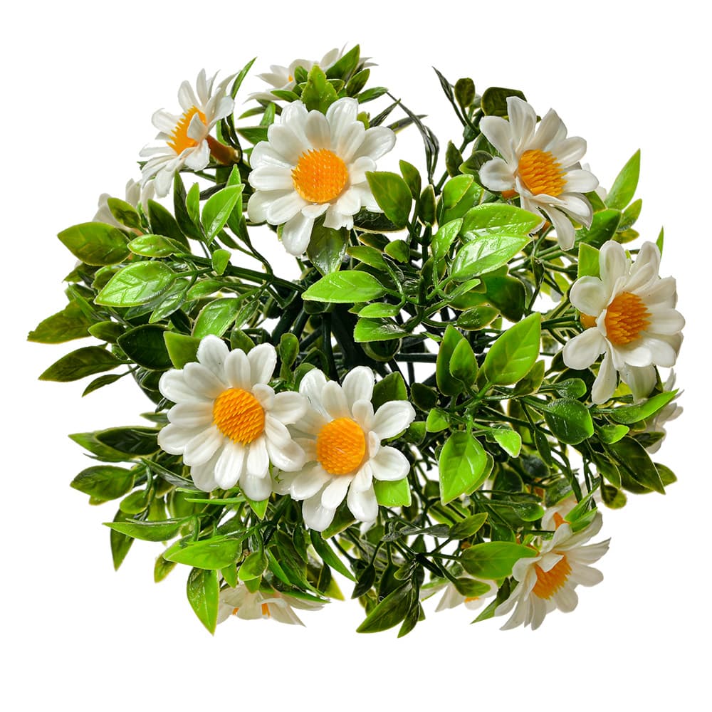 Buxus bol Ø 12 cm Wit Groen Kunststof