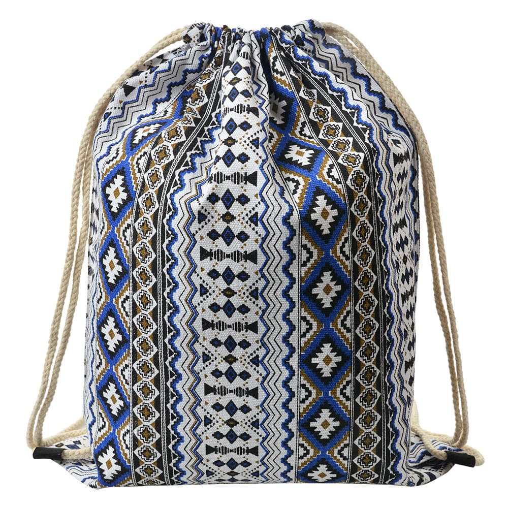 Clayre & Eef Rugzak 34x43 cm Wit Blauw Synthetisch