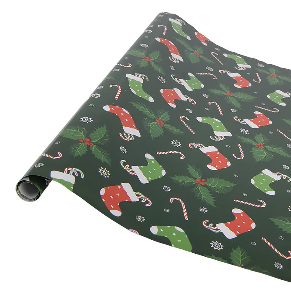 Clayre & Eef Inpakpapier 3 Rollen 50x75 cm Groen Papier