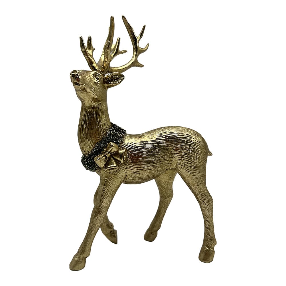 Clayre & Eef Decoratie Beeld Hert Goudkleurig Kunststof