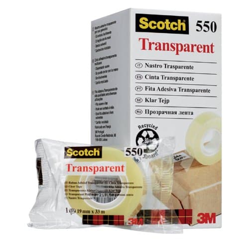 Plakband scotch 550 19mmx33m transparant
