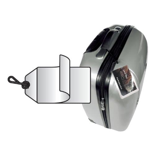 Label bagage djois 3l 11120 72x123mm met Nylonkoord transparant 10 stuks