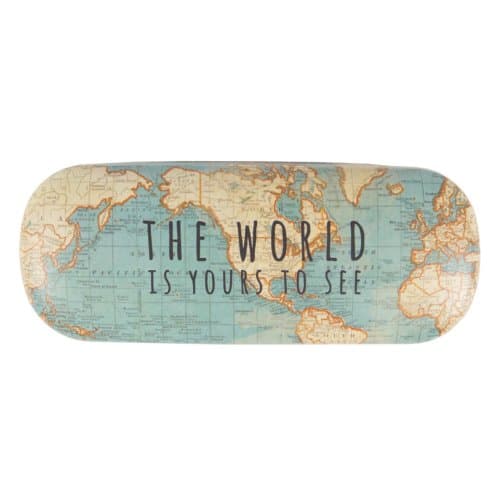 Brillenkoker Retro Vintage World Map