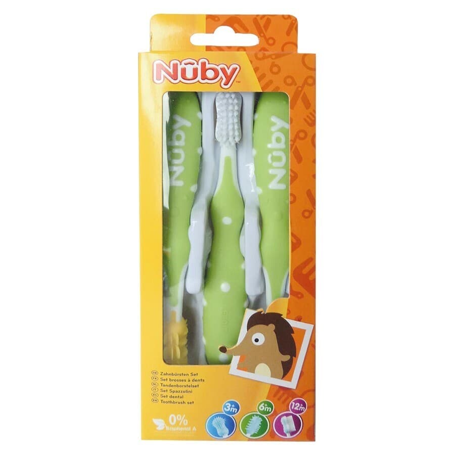 Nûby Tandenborstelset 3 stuks – 3m+