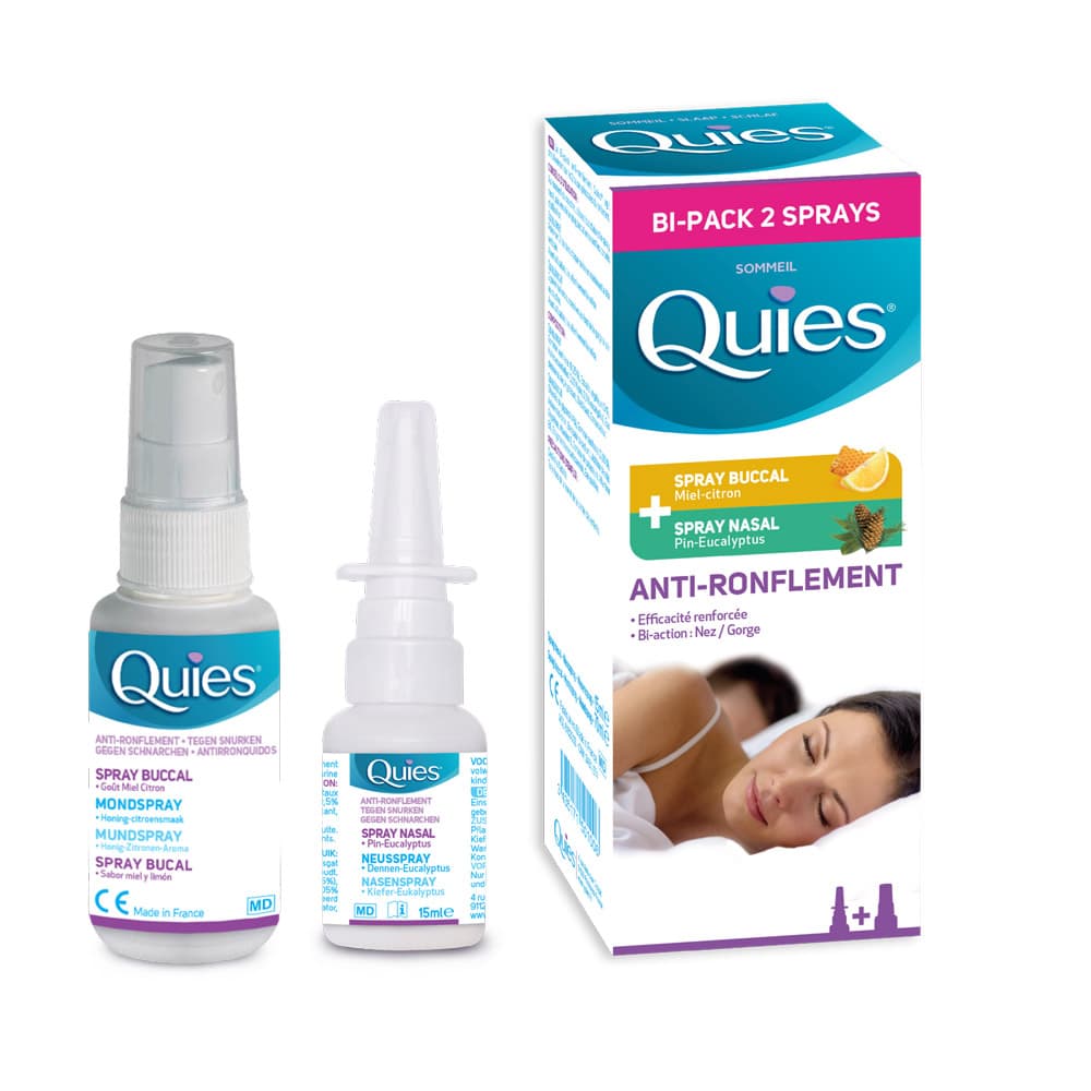 Quies Tegen Snurken Bipack Spray Neus 15ml + Mond 70ml