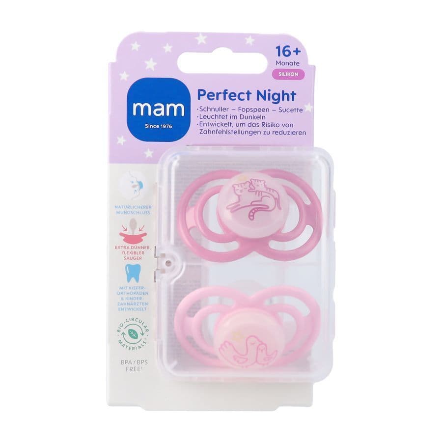 Mam Perfect Night Fopspeen Silic. 16m+ Pink 2