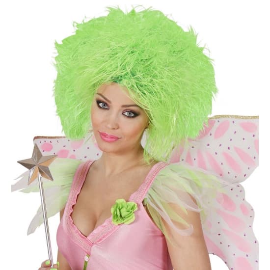 Neon groene dames pruik met kort haar