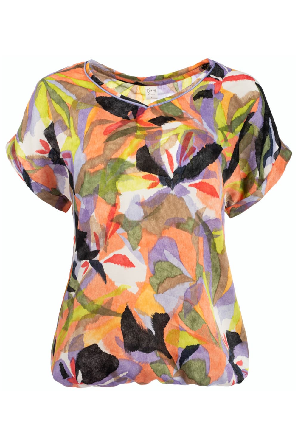 NED oranje dames t-shirt | V-hals | Regular fit | Grafisch patroon | Korte mouw