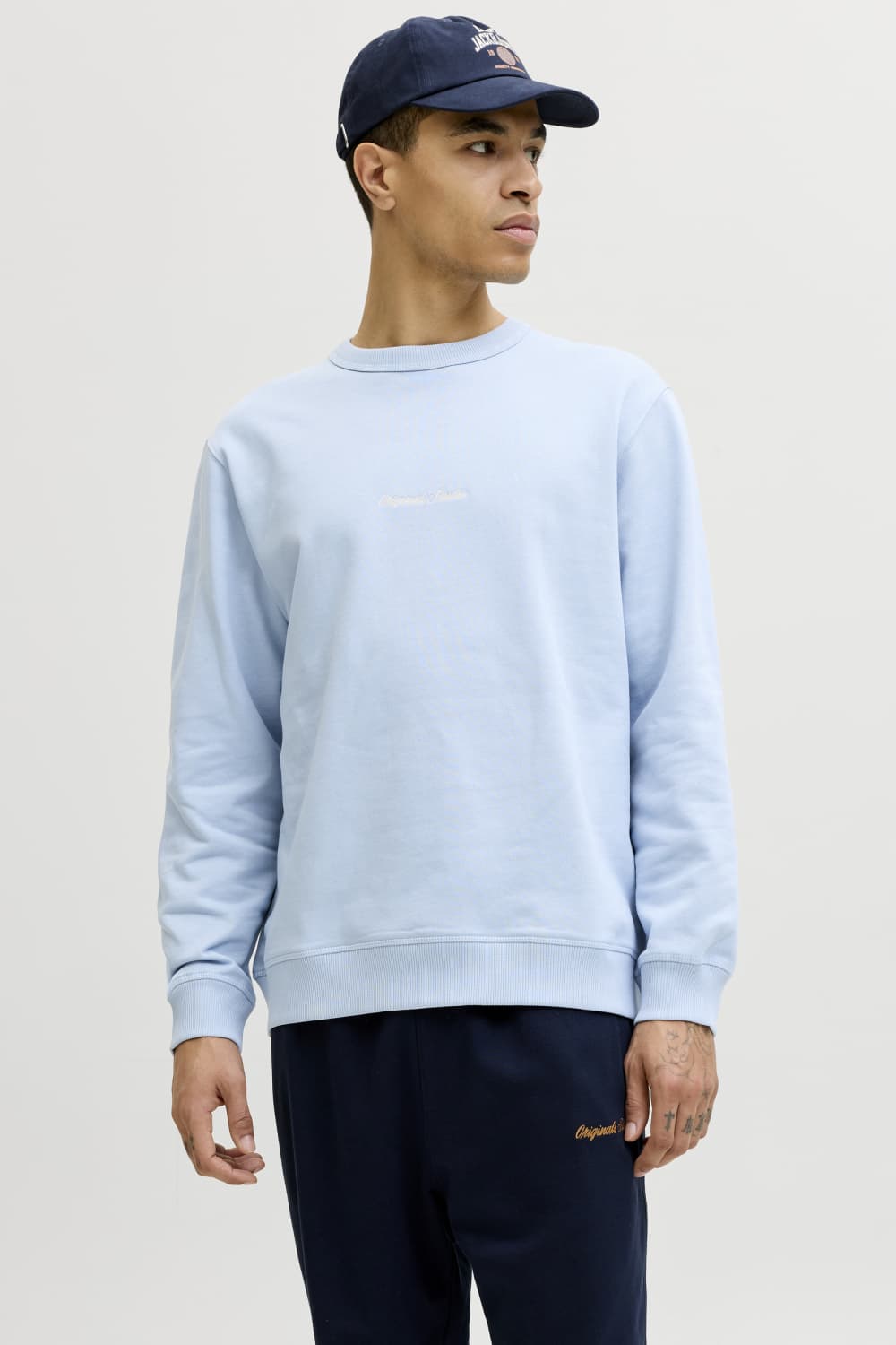 Jack & Jones blauwe heren trui | Ronde hals | Regular fit | Lange mouw